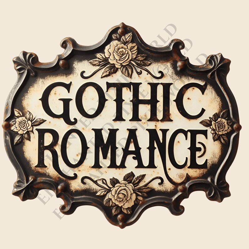 Rustic Gothic Signs Clipart | Vintage Shabby Chic Romance | Dark ...