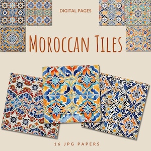 Carta digitale con piastrelle arabe marocchine, elegante e alla moda immagine grafica in terracotta, design stampabile di arte in terracotta mediterranea, smalto