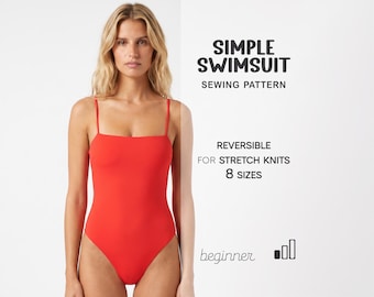 Molde para costura de maiô nos tamanhos PP ao 4XG, molde para biquíni para iniciantes, molde para maiô inteiro, molde para collant/body, download instantâneo