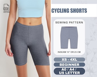 Cycling Shorts Sewing Pattern XS - 4XL, Beginner Women Shorts Patterns, Biker Shorts, Yoga Shorts, Running Shorts, Plus Size Sewing Patterns