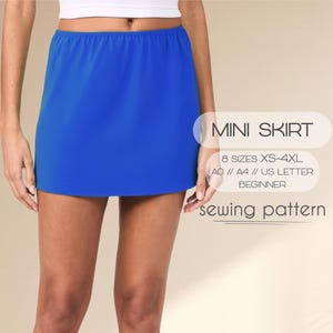 Easy Skirt Sewing Pattern, Mini Skirt Beginner Pattern, Women Simple Skirt PDF Sewing Pattern XS - 4XL, Plus Size Skirt Pattern, Short Skirt