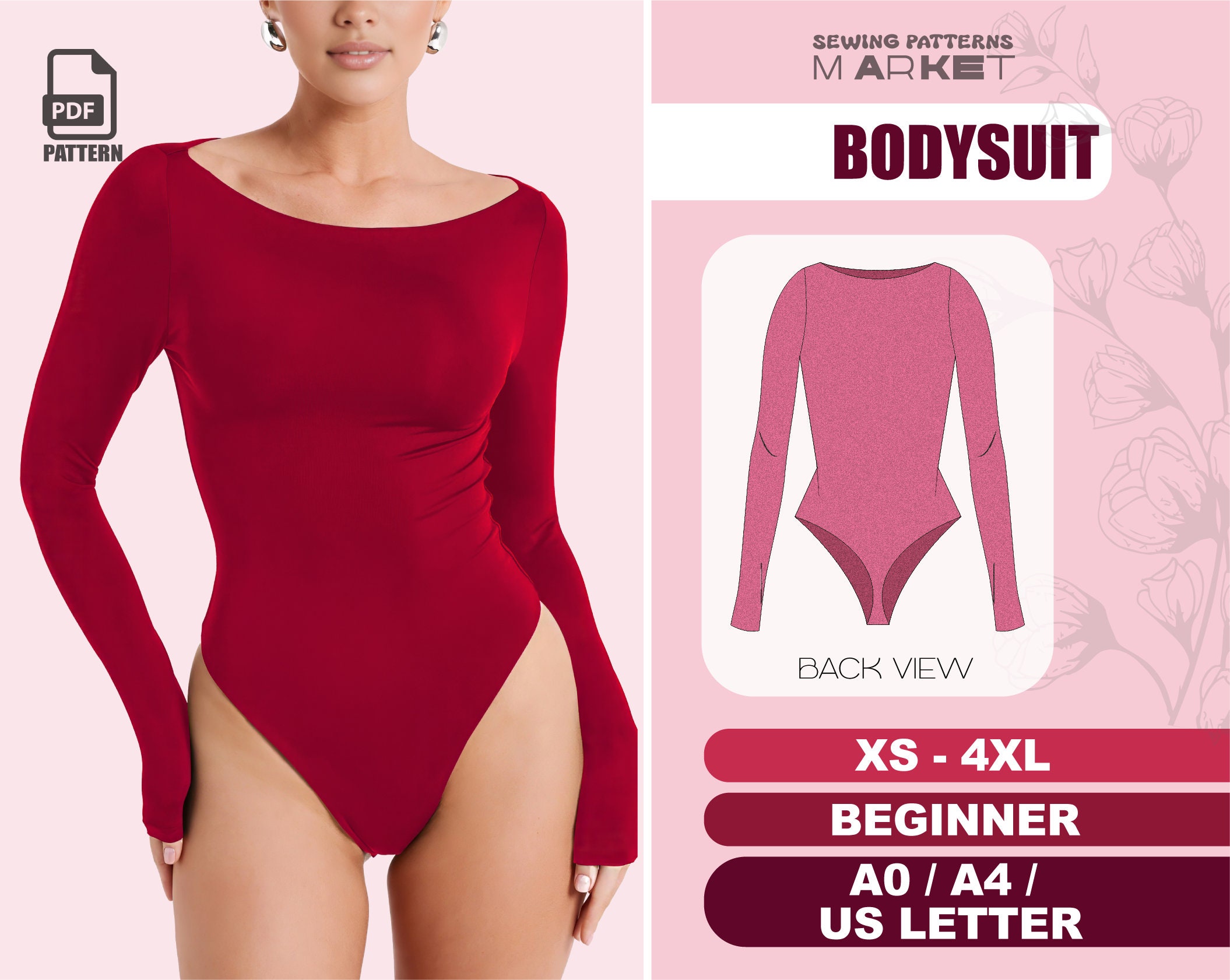 Women's Solid Bodysuit / Long Sleeve V Neck / Double Layer / Leotard Top 