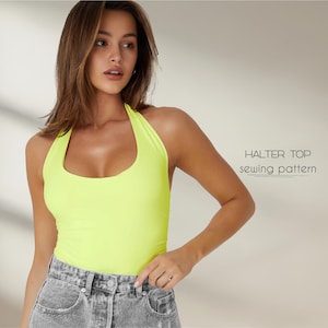Halter Top Sewing Pattern, Crop Top Beginner Pattern, XS - 4XL, Plus Size Beginner Sewing Patterns, Digital PDF Patterns, Instant Download