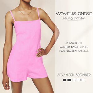 Romper Sewing Pattern, Women's Jumpsuit Pattern, Cotton Romper Pattern, Overall Pattern, Dungaree PDF Pattern For Women, Onesie Pattern