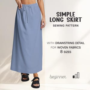 Long Skirt Sewing Pattern, Easy Skirt Beginner Pattern, Women Simple Skirt PDF Pattern, Summer Skirt, Plus Size Skirt Pattern, DIY Skirt