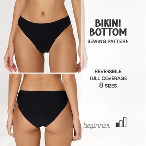 Naaipatroon bikini BEGINNER, grote maten badpak volledige dekking, badpak damespatroon XS-4XL, Instant Download