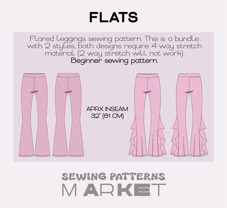 Flared Pants Sewing Pattern, Disco Pants Pattern, 80s Pants Pattern ...