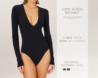 Bodysuit Sewing Pattern Swimsuit Womens Digital Patterns, Plus Size XS - 4XL, PDF Pattern With Instant Download