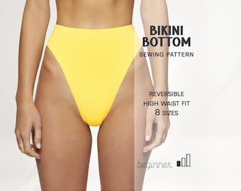 Women Swimsuit Pattern Digital Plus Size Sewing Patterns, Bikini Swimwear, XS - 4XL, Instant Download