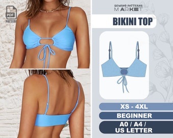 Bikini Sewing Pattern Beginner Friendly Swimsuit Pattern, Plus Size Womens Patterns, Size XS - 4XL, Digital PDF Patterns, Instant Download