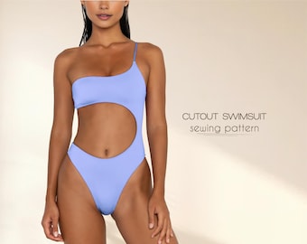 Bikini Pattern, Swimsuit Sewing Pattern, XS - 4XL, Plus Size Bikini, PDF Digital Patterns, One Piece Cutout Bathing Suit, Instant Download