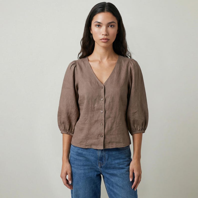 Linen top pattern, Sewing patterns for women, linen shirt sewing pattern for women, linen blouse pattern, summer blouse sewing pattern, cotton top pattern, linen tunic pattern, simple top pattern, tunic sewing pattern, bell sleeve top pattern, women's top sewing pattern, loose fit top pattern for women, casual top pattern, top pattern for woven fabrics, basic top sewing pattern for women, cotton top sewing pattern for women, puff sleeve top pattern, plus size blouse pattern