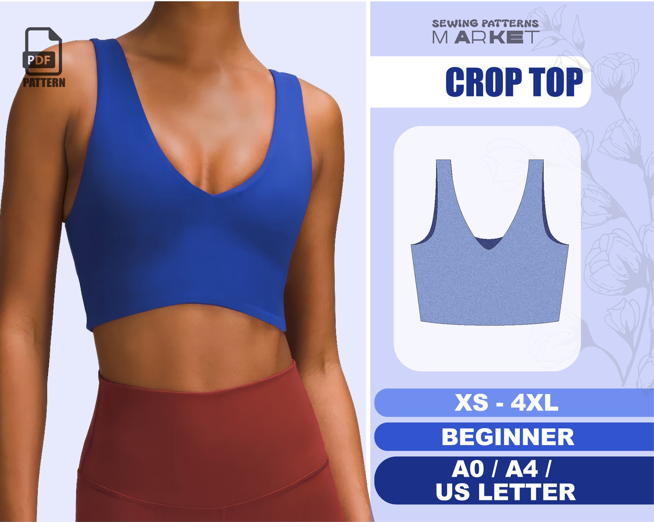 Briony Gym Dance Crop Top Girls Sewing Pattern