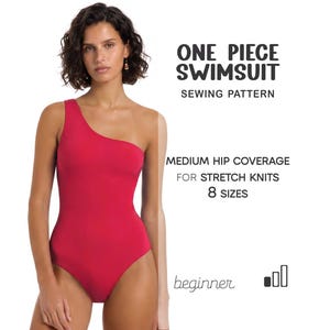 Patrones de body para traje de baño, patrones de costura para mujer, patrón de leotardo, patrón de bikini de un solo hombro, patrones en PDF con descarga instantánea.