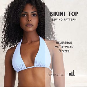Bikini PDF Pattern, Swimsuit Sewing Pattern, Bikini Halter Top Pattern, Bikini Sewing Pattern For Beginners,  Bathing Suit, Swimwear Top
