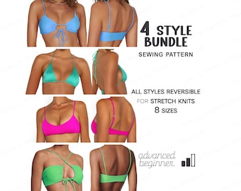 Bikini Sewing Pattern Beginner, XS - 4XL, Womens Swimsuit Pattern, Bathing Suit Digital Patterns, PDF Pattern With Instant Download
