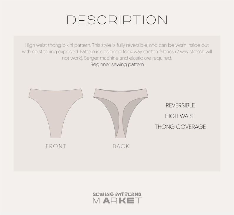 Bikini Sewing Pattern For Beginners Thong Bikini Pattern Plus Size Swimsuit Pattern Bathing 