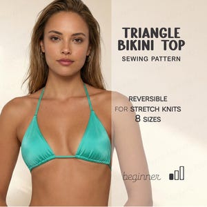 Bikini Top Sewing Pattern Womens Swimsuit Digital Patterns, Plus Size XS - 4XL PDF Patterns With Instant Download