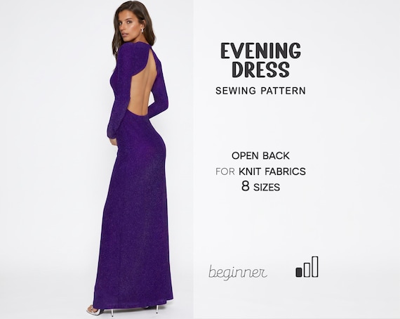 Evening Dress Sewing Pattern, Formal Dress Pattern, Long Dress PDF Pattern, Prom Dress Pattern, Digital Patterns With Instant Download