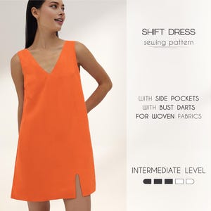 Dress Sewing Pattern Easy, Short Mini Dress Pattern, Plus Size Dress, XS - 4XL, Linen Dress, Beginner Patterns, Instant Download