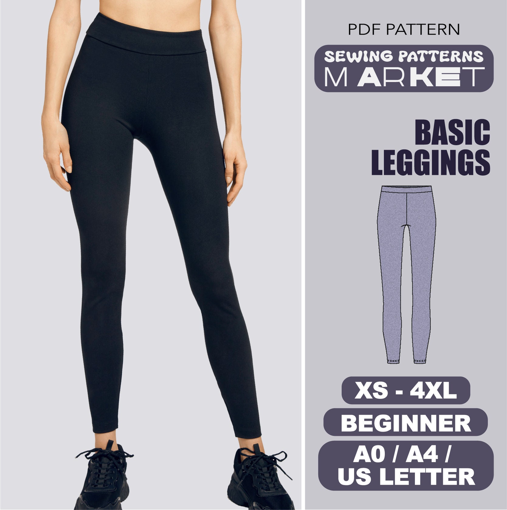 Capri Leggings in Bamboo/cotton/spandex Jersey With 4 Way Stretch. 