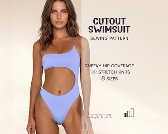 Patron de bikini, patron de maillot de bain, TP - 4XL, bikini grande taille, patrons numériques PDF, maillot de bain une pièce découpé, téléchargement immédiat