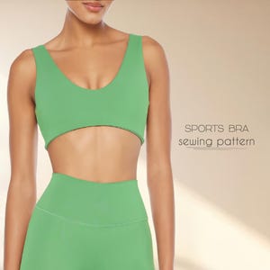 Sports Bra PDF Sewing Pattern XS - 4XL, Crop Top Beginner Pattern, Bikini Sewing Pattern, PDF Digital Patterns Instant Download