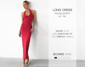 chinese dress ladies Timeless V-Neck Maxi Dress with Godet Skirt Sewing Pattern [Alessandra main image 0