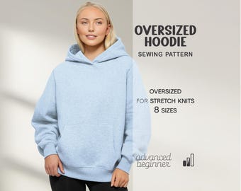 Oversized Hoodie Sweatshirt Pattern | Women Sweatshirt Beginner Pattern | Patron Couture | Sweater PDF Sewing Pattern | Digital Patterns