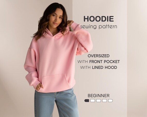 Hoodie Sewing Pattern For Women, Oversized Sweatshirt Pattern, Comfy Sweatshirt Pattern, Women's Crewneck PDF Download
