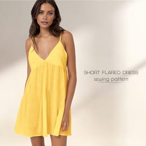 Flared Dress Sewing Pattern For Women Sundress PDF Pattern XS - 4XL, Summer Dress Pattern, Plus Size Dress , Slip Dress, Instant Download