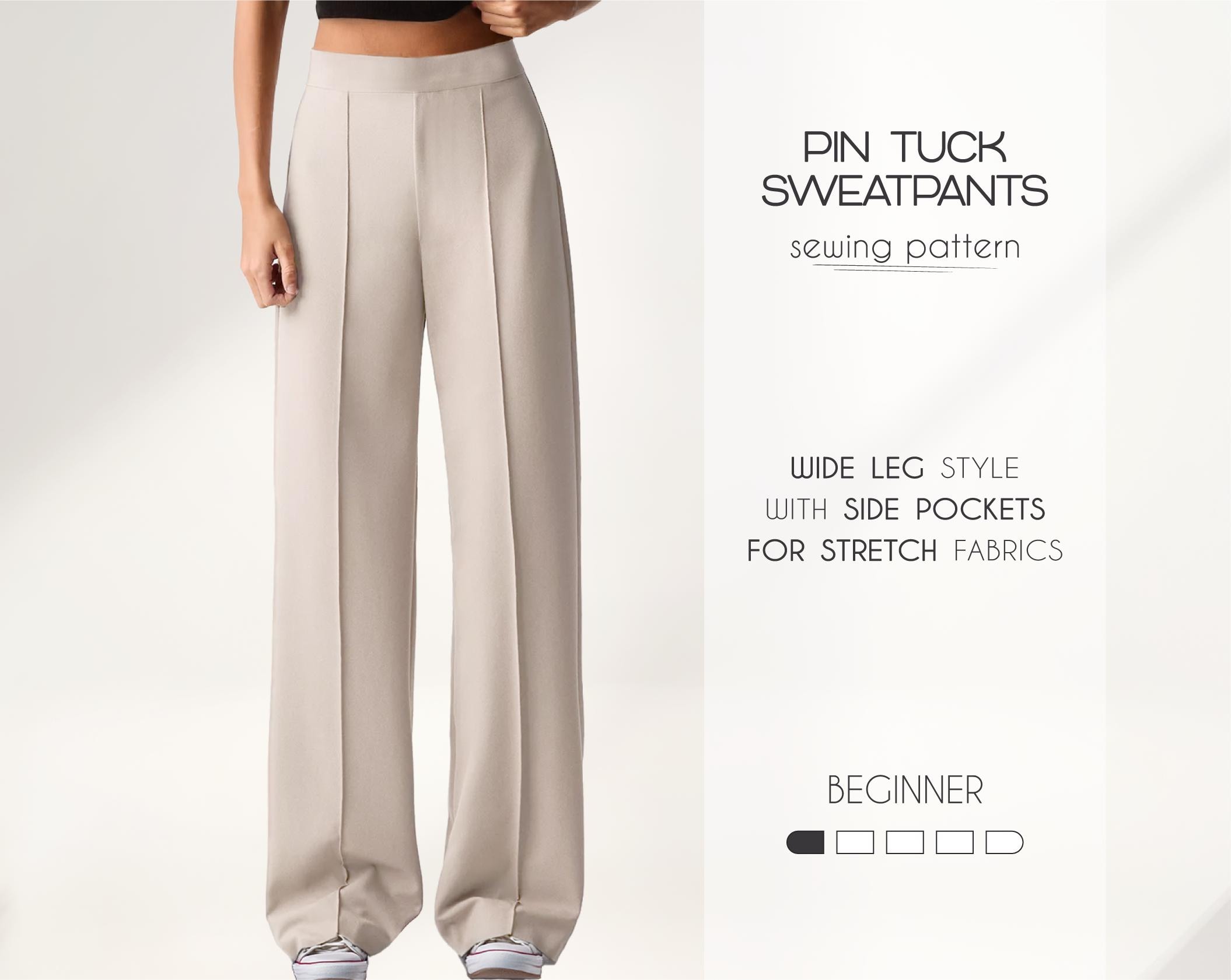 【INCHANT ME】206 Stitch Pin-Tuck Wide Pants unisex] 250 pin tuck wide denim pants (2C) - INCHANT ME