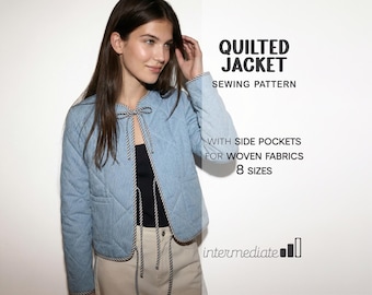 Women's Jacket Pattern, Quilted Jacket Sewing Pattern, Blazer Pattern For Women, Patchwork Jacket PDF Sewing Pattern