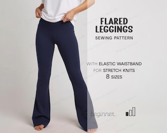 Flare Leggings Pattern, Flared Pants Sewing Pattern, Yoga Pants Pattern For Women