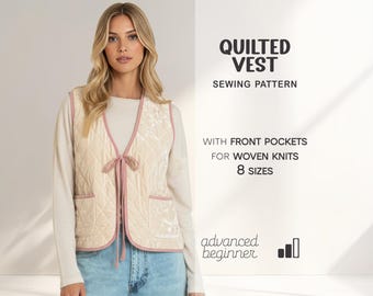 Quilted Vest Pattern For Women XS - 4XL (PDF Download)