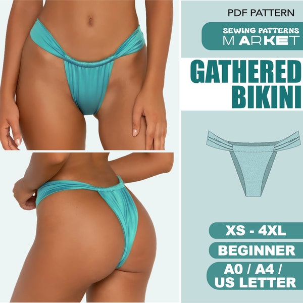 Bikini Sewing Pattern Plus Size Swimsuit PDF Digital Patterns, Womens Patterns With Instant Download