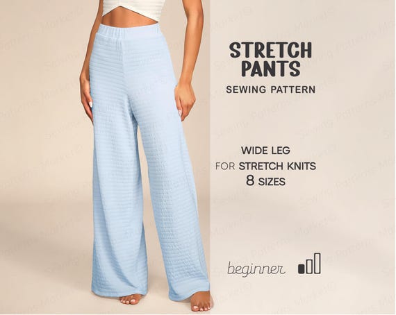 Wide Leg Pants Pattern, Yoga Pants Sewing Pattern, Pajama Pants Pattern, Women's Pants Pattern, Size XS - 4XL