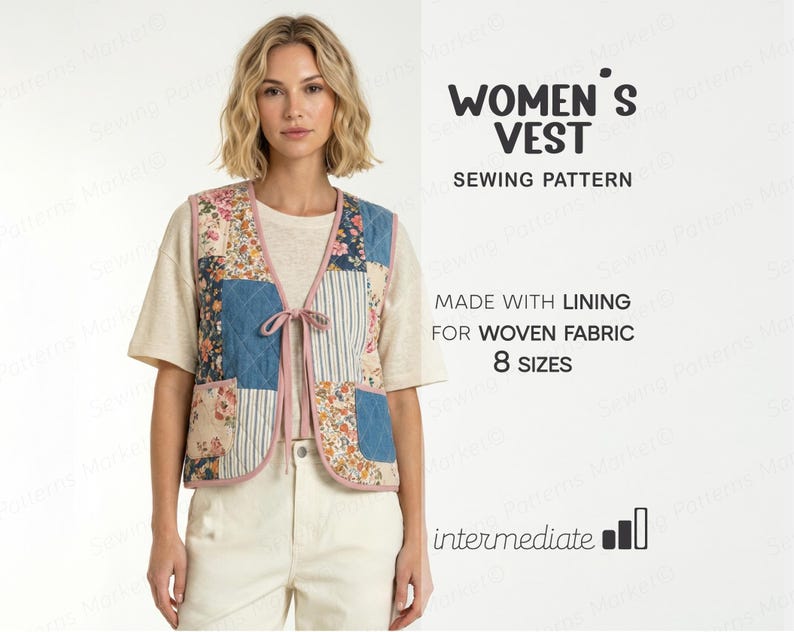 pdf sewing patterns for women, quilted vest pattern, insulated vest pattern, vintage vest pattern, bohemian vest pattern, hippie vest pattern, patchwork vest pattern, quilted top sewing pattern, women's vest pattern, quilted vest pattern, warm vest pattern, sewing patterns for women, clothes sewing patterns, quilted jacket pattern for women, patchwork jacket pattern for women