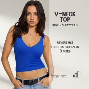 Tank Top Sewing Pattern, Crop Top Pattern, Yoga Top Pattern, Fitted Top Pattern, Athletic Top Pattern, Plus Size Sewing Patterns For Women