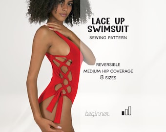 Bikini Sewing Pattern, Cutout Bodysuit Pattern, One Piece Swimsuit Pattern, Women Bathing Suit Pattern, PDF Sewing Patterns, Leotard Pattern