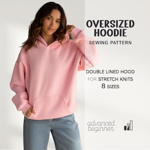 Hoodie Sewing Pattern For Women, Oversized Sweatshirt Pattern, Comfy Sweatshirt Pattern, Women's Crewneck PDF Download