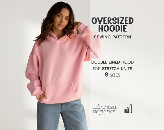 Hoodie Sewing Pattern For Women, Oversized Sweatshirt Pattern, Comfy Sweatshirt Pattern, Women's Crewneck PDF Download