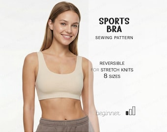 Sports Bra Pattern, Yoga Top Sewing Pattern, Bralette Pattern, Bikini Top Sewing Pattern