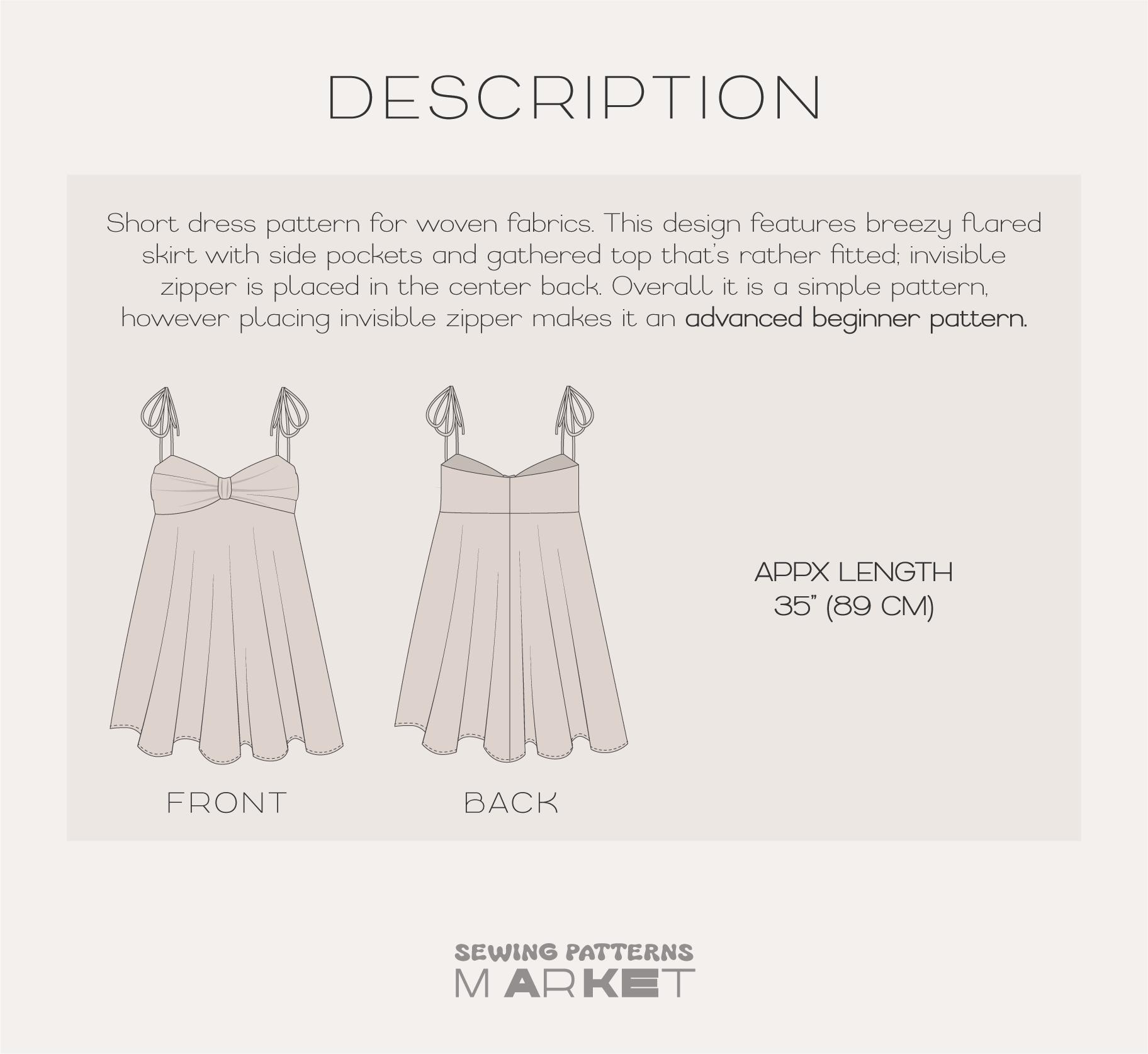 Fit and Flare Dress Pattern, Dress Sewing Patterns for Women, Summer Dress  Sewing Pattern Sundress Pattern, Short Dress With Pockets Pattern - Etsy