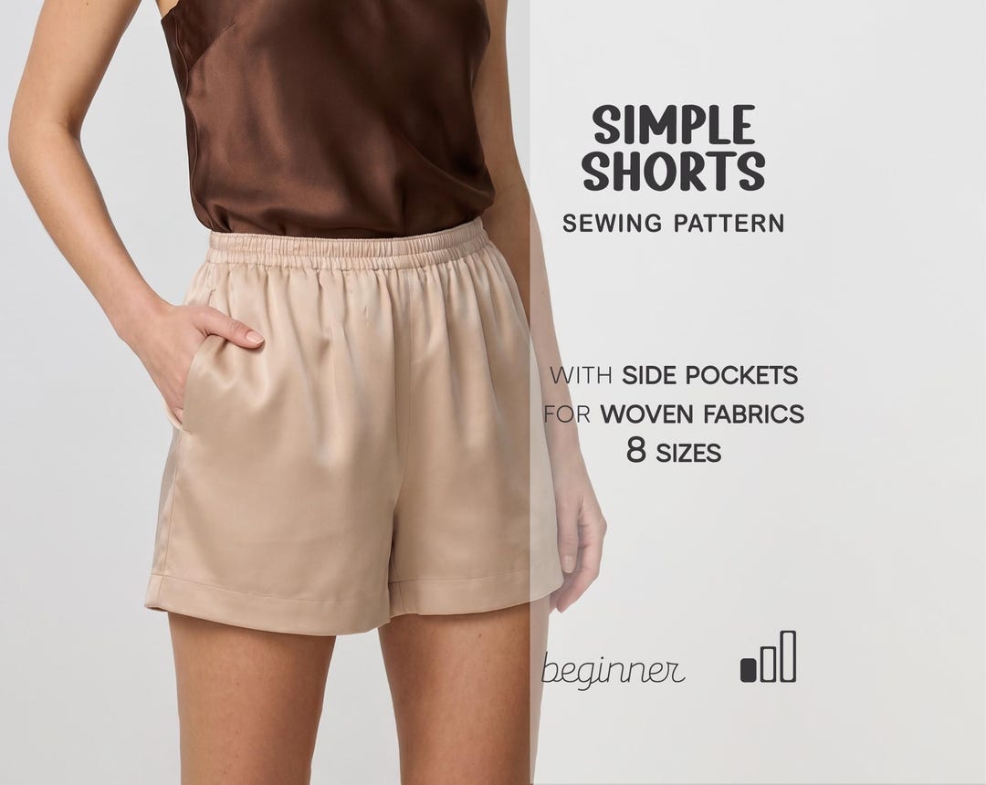 Women's Shorts Sewing Pattern, Simple Shorts Pattern, Pajama Shorts ...