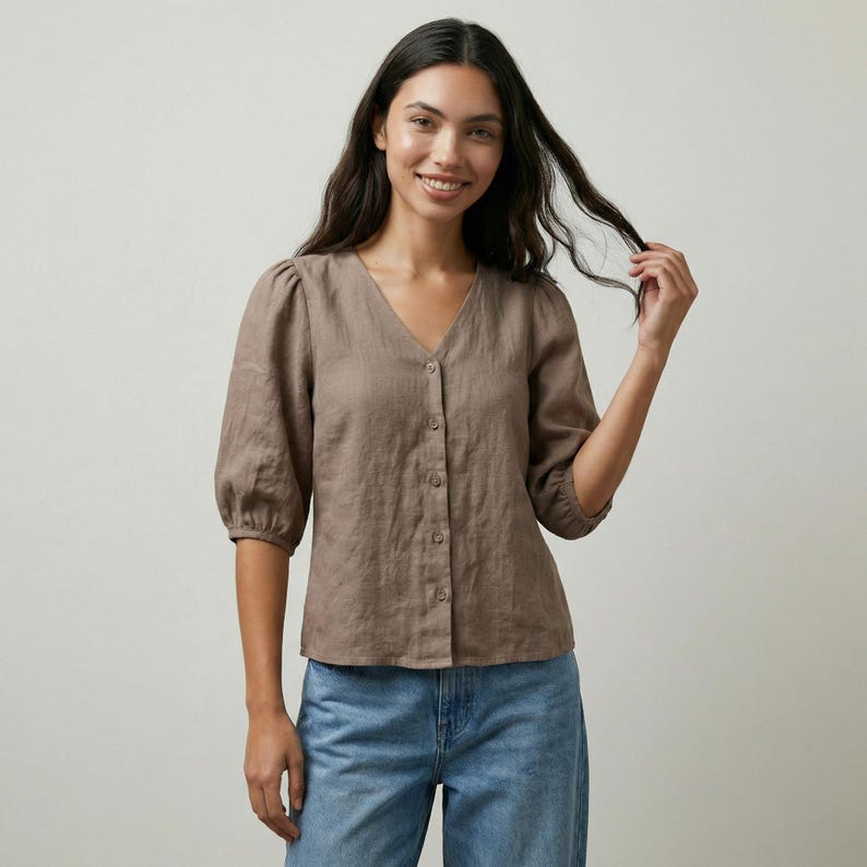 Linen top pattern, Sewing patterns for women, linen shirt sewing pattern for women, linen blouse pattern, summer blouse sewing pattern, cotton top pattern, linen tunic pattern, simple top pattern, tunic sewing pattern, bell sleeve top pattern, women's top sewing pattern, loose fit top pattern for women, casual top pattern, top pattern for woven fabrics, basic top sewing pattern for women, cotton top sewing pattern for women, puff sleeve top pattern, plus size blouse pattern