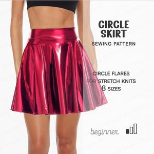Mini Skirt Pattern For Beginners, Short Circle Skirt Pattern, Skater Skirt Pattern, XS - 4XL, Plus Size Skirt Digital PDF Sewing Patterns