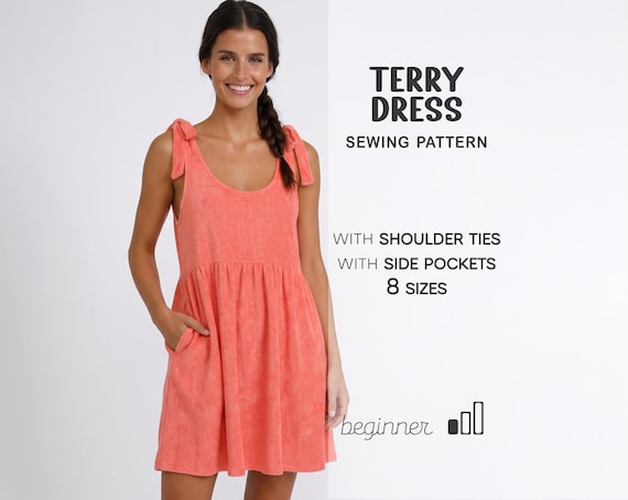 beach towel dress pattern Terry Pattern, Dress Sewing Pattern, Cover up Pattern, Bath Dress Pattern, Dress Did you know that bloodroot COLOR:Grey Design features flared tiered
