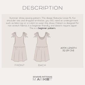 PDF Sewing patterns for women, plus size patterns, simple dress pattern, beginner dress pattern,  pull on dress, flared dress pattern, short dress pattern, mini dress pattern, cotton dress, girls dress pattern, easy dress pattern