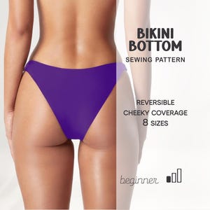 Bikini Pattern, Low Rise Swimsuit Pattern, Plus Size Beginner Patterns, XS - 4XL, Womens Bathing Suit Patterns , Instant Download